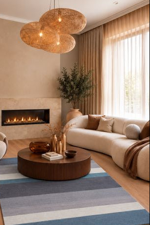 Multicolored rug, 100% Bikaner wool