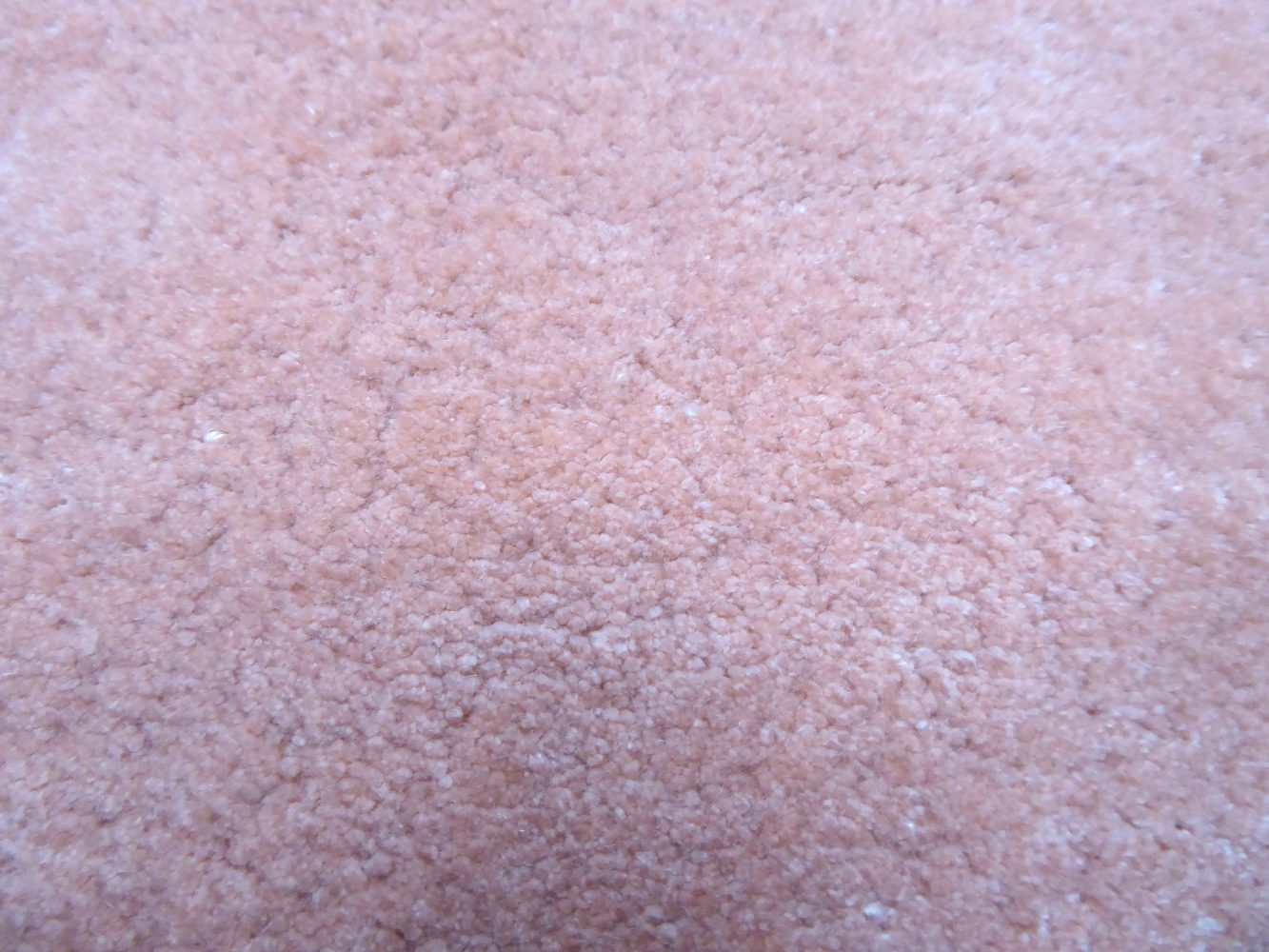 Détail en gros plan du tapis viscose pêche rose, montrant la texture brillante douce