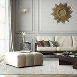 Light Grey Wool & Viscose Rug – Mutza, in a living room (2)