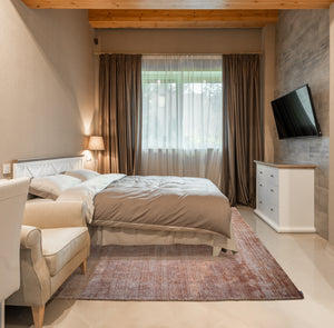 Tapis Magnifique Terracotta et Beige – Laine & Polyamide – Noué Main