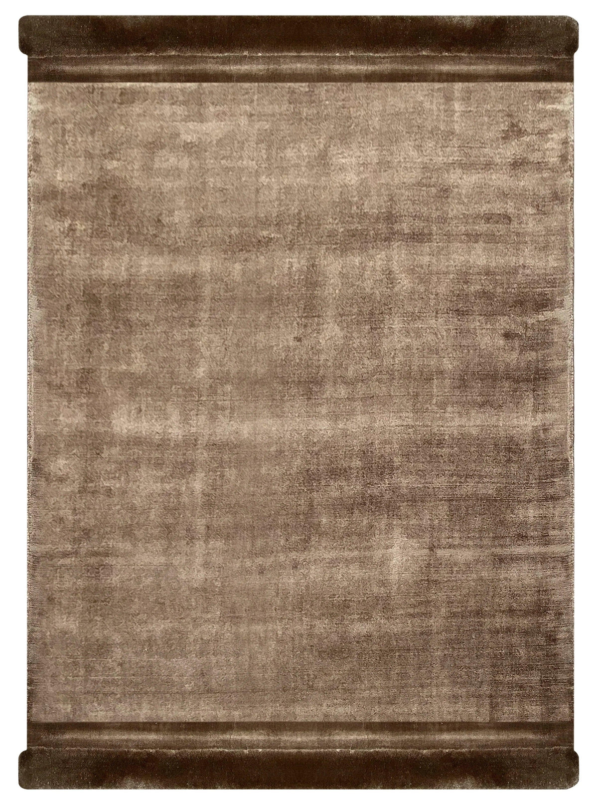 Tapis marron en polyester – Fliz : vue d'ensemble du tapis