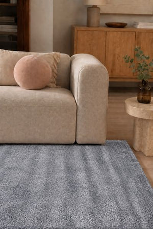Tapis de salon Blanc et Bleu marine en Viscose Soyeuse – Pixel (140x200)