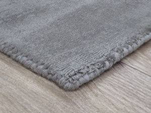 Tapis de chambre ou salon Uni Gris en Laine de Nouvelle-Zélande - Clip (140x200)