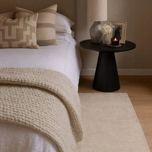 Tapis vintage Beige uni en Ortie du Népal - Nettle (200x300)