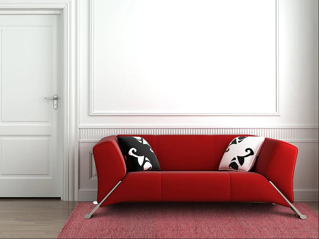 Milhac – Rot-weißer Wollteppich – Moderne Teppiche zu Outletpreisen – Bel-Deco