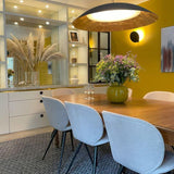 Black and White Wool Rug – Milhac, in a dining room
