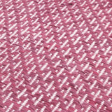 Tapis de couloir rose en laine – Milhac : détail du tissage