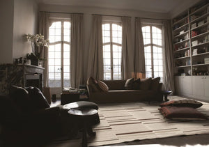 Hazara - Ivoor en bruin wollen vloerkleed - Moderne vloerkleden tegen outletprijzen - Bel-Deco