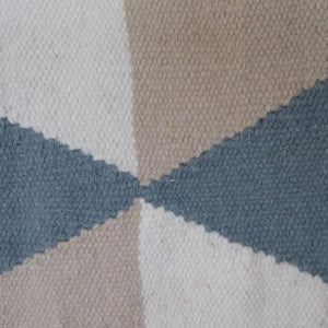 Hazara - Ivoor, beige en blauw wollen vloerkleed - Moderne vloerkleden tegen outletprijzen - Bel-Deco