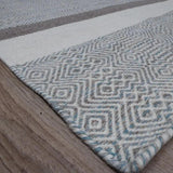 Teppich Weiß Geometrisch aus Seide und Wolle – Tribal – Detail der Kante