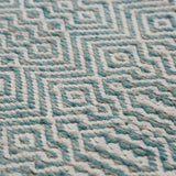 Alfombra turquesa de pelo corto de PET – Tessera – detalle del tejido