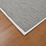 Teppich Grau Weiß aus recyceltem PET – Tessera – Detail der Kante