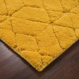 Tapis jaune en laine – Cory : détail de la bordure