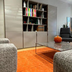 Alfombra naranja geométrica de lana 200x300 – Cory
