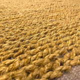 Teppich Gelb aus Jute – Jakari – Detail der Webstruktur