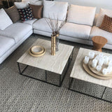 Black and White Wool Rug – Milhac, in a living room