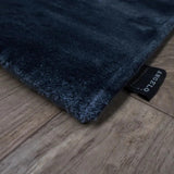 Teppich Marineblau aus Bambus – Bamboo – Detail der Kante