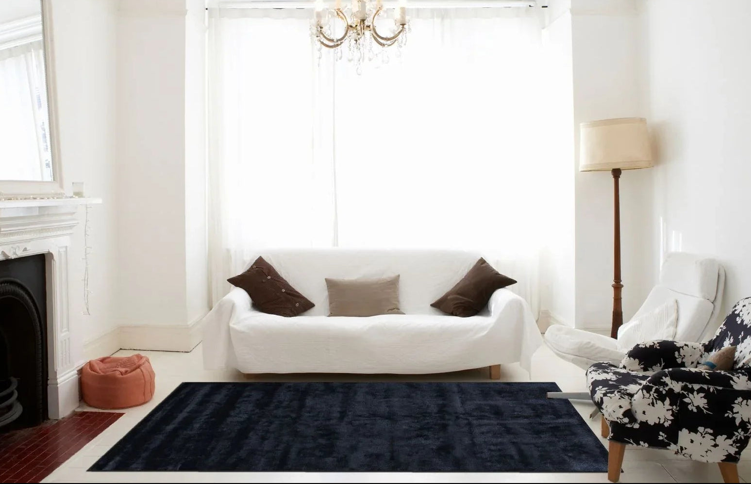 Tapis Bamboo Marine – 100% Fibres de Bambou – Éclat Soyeux et Minimalisme - Tapis Contemporains à Prix Outlet - Bel-Deco