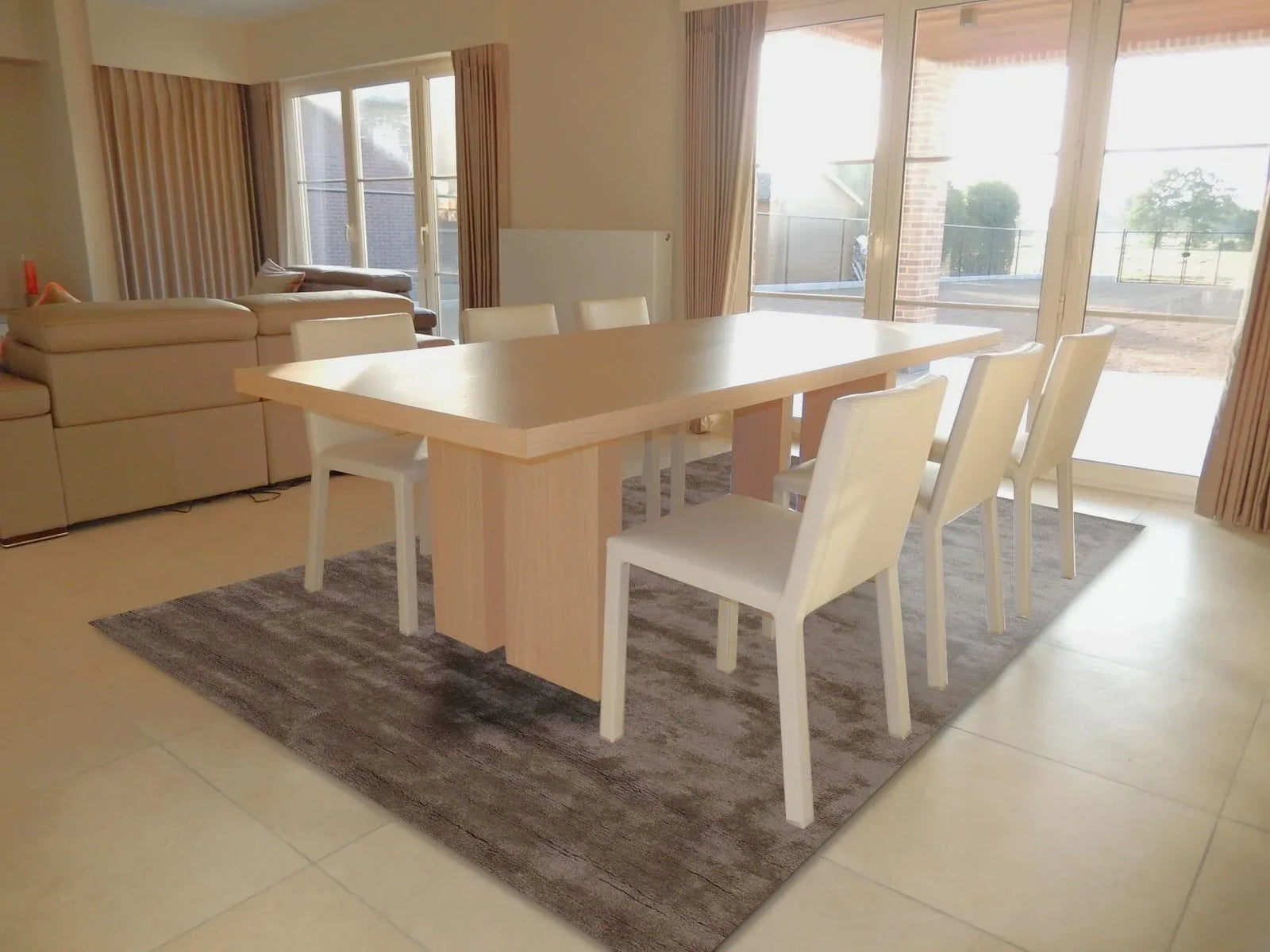 Tapis Bamboo Taupe en 100% Bambou – Finition Soyeuse Tuftée Main - Tapis Contemporains à Prix Outlet - Bel-Deco