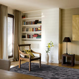 Dark Grey Bamboo Silk Rug – Bamboo, in a living room (2)