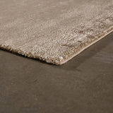 Vloerkleed beige van bamboezijde – Sievy – detail van de rand