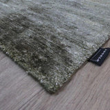 Alfombra gris verde de seda de bambú – Sievy – detalle del borde