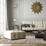 Teppich Grau und Orange aus Bambusseide – Sievy, im Wohnzimmer (2)