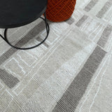 Vloerkleed grijs en wit van wol – Sahir – detail van de weving
