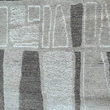 Vloerkleed grijs en wit van wol – Sahir – detail van de weving (2)