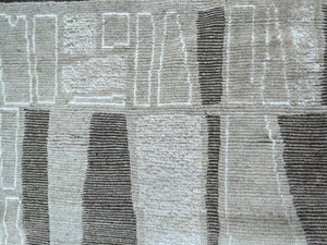 Sahir-AF850KV-Tapis Artisanal en Laine avec Franges sur Mesure