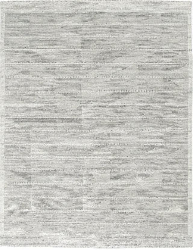 Grey and White Wool Rug – Sahir – full view of the rug