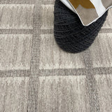 Alfombra bereber gris de pelo corto de lana – Sahir – detalle del tejido