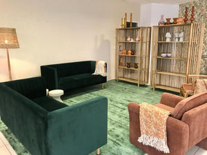 Erica Tapis – Viscose Tissée Main – Vert Bouteille