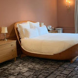 Teppich Grau Hochflor aus Wolle – Baipal, im Schlafzimmer
