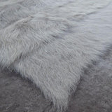 Teppich Grau Hochflor aus Lammwolle – Baipal – Detail der Webstruktur (2)
