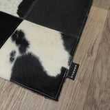 Teppich Schwarz und Weiß aus Rindsleder – Sparkless – Detail der Kante