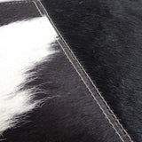 Teppich Schwarz und Weiß aus Rindsleder – Sparkless – Detail der Webstruktur