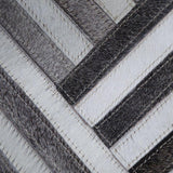 Teppich Schwarz-Weiß aus Leder – Sparkless – Detail der Webstruktur