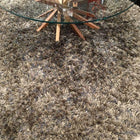 Tapis gris et bronze à poils longs en laine et soie 140x200 – Laurita