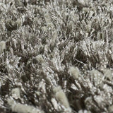 Teppich Grau Hochflor aus Wolle und Seide – Laurita – Detail der Webstruktur