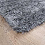 Grey Shaggy Polyester Rug – Laurita – close-up of the edge