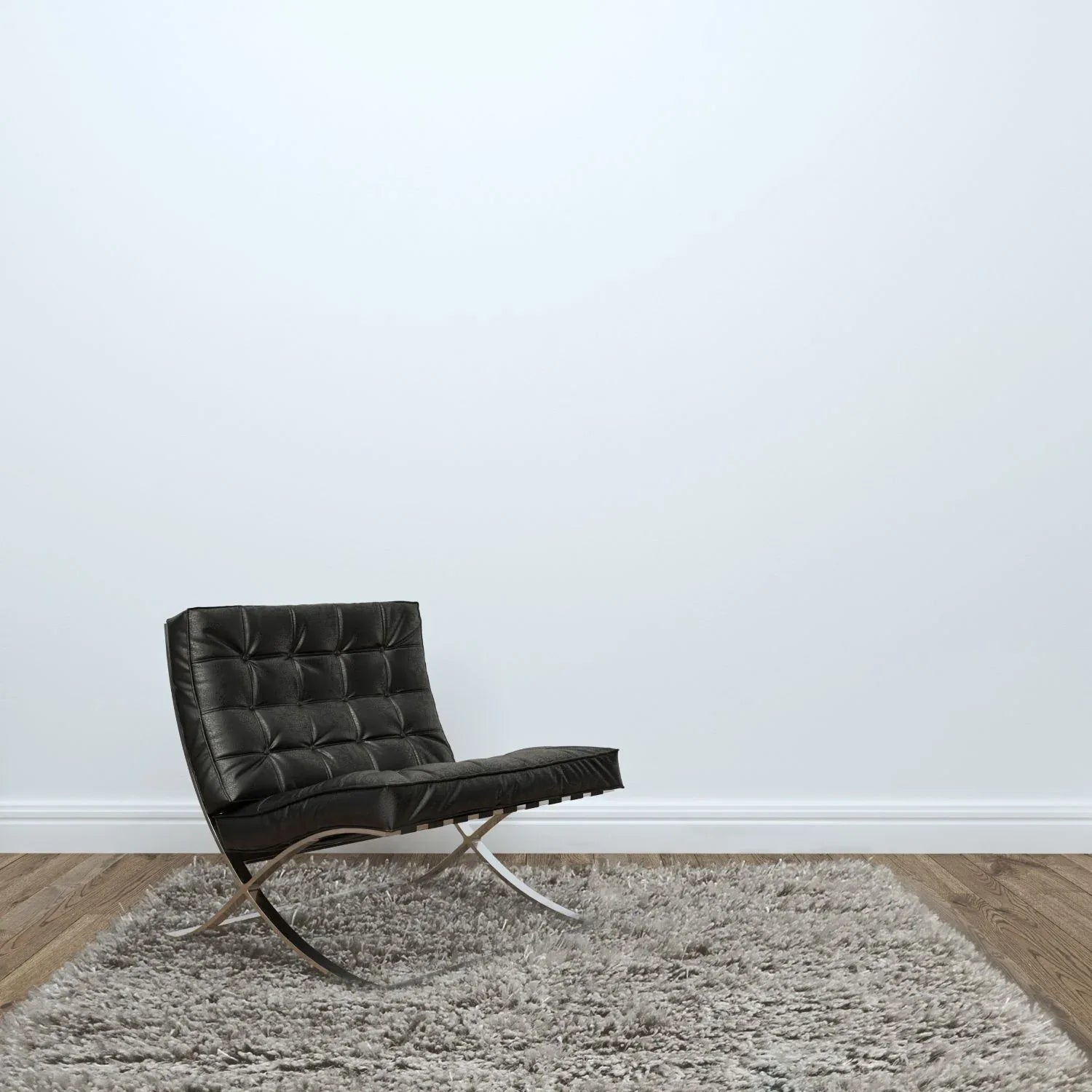 Tapis Laurita Ivoire et Gris – Mélange Laine, Soie & Polyester – Confort Shaggy - Tapis Contemporains à Prix Outlet - Bel-Deco