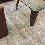 Teppich Grün Vintage aus Bambusseide und Jute – Sena, im Wohnzimmer