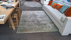 Sena-Teppich, Grau, Grün und Bronze – Bambusseide & Jute – Vintage-Stil