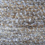Tapis vintage beige et blanc en soie de bambou – Sena : détail du tissage