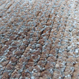 Tapis vintage marron et beige en soie de bambou et jute – Sena : détail du tissage