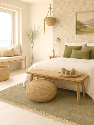 Tapis WAKANNA 100% Jute – Style Wabi Sabi avec Franges