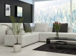Large Pacific Rug – Plain Black – New Zealand Wool & Viscose, Hand-Knotted