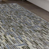 Vloerkleed veelkleurig van wol en viscose – Pacific, in een woonkamer