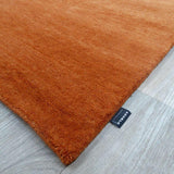 Teppich Orange aus Wolle – Bhurkan – Detail der Kante
